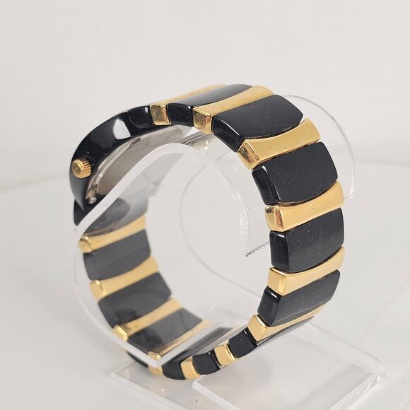 Joan Rivers Classics Women's Quartz Watch 25mm Oval Black Gold Stretch Bracelet - Picture 13 of 15